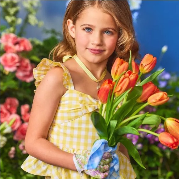 Janie and Jack Gingham Bow Top for little girls size 3 - Picture 6 of 6